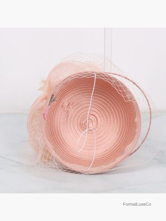 Vintage Feather Mesh Fascinator Hat Pillbox Style for Church Derby Weddings main image 5